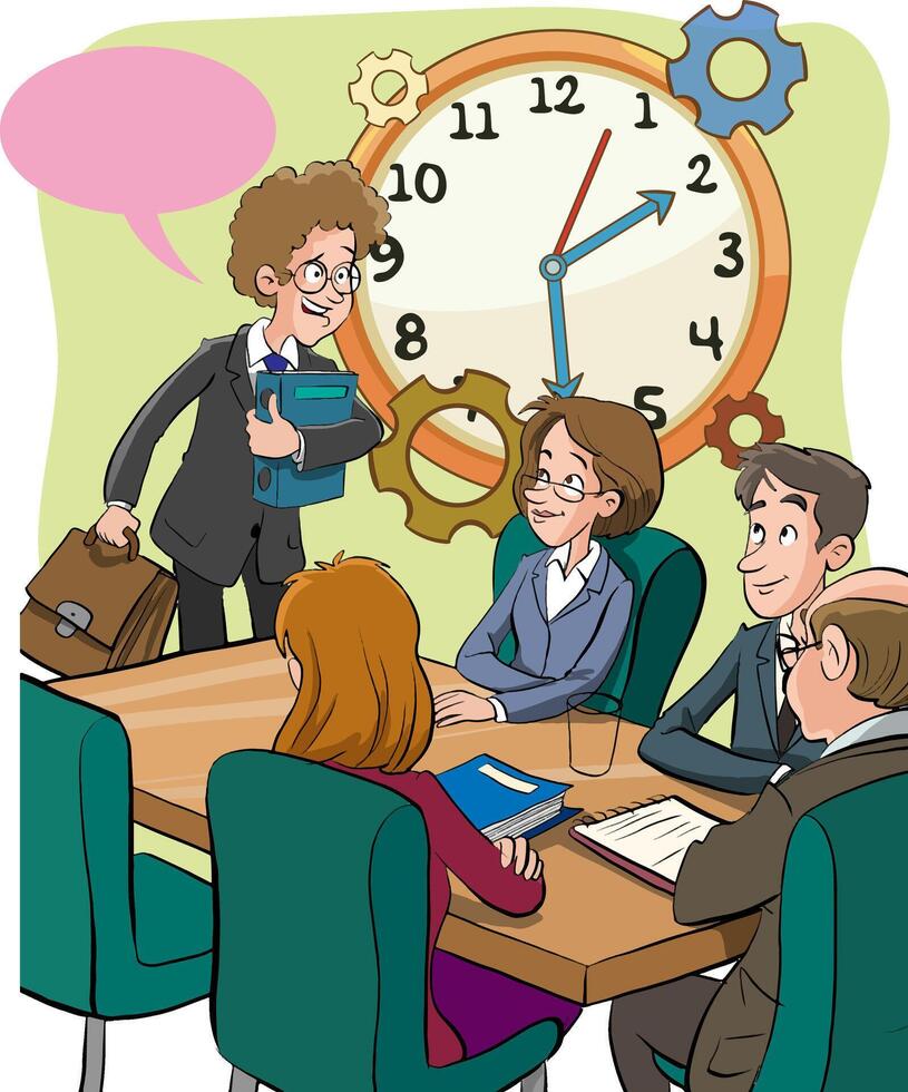 trabajo y hora concepto vector ilustración.tiempo oficina de Administración fecha límite.