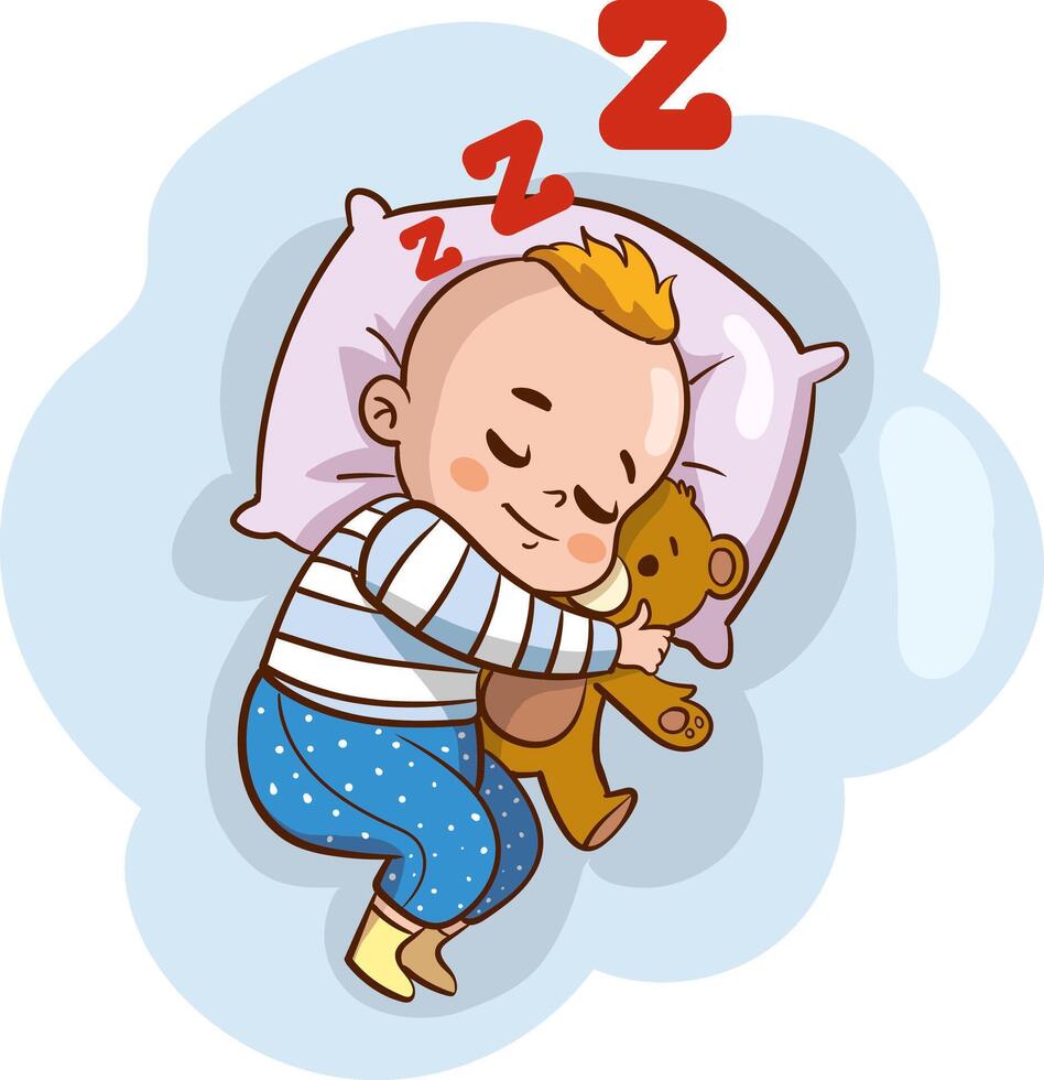 vector illustration of Sleeping baby