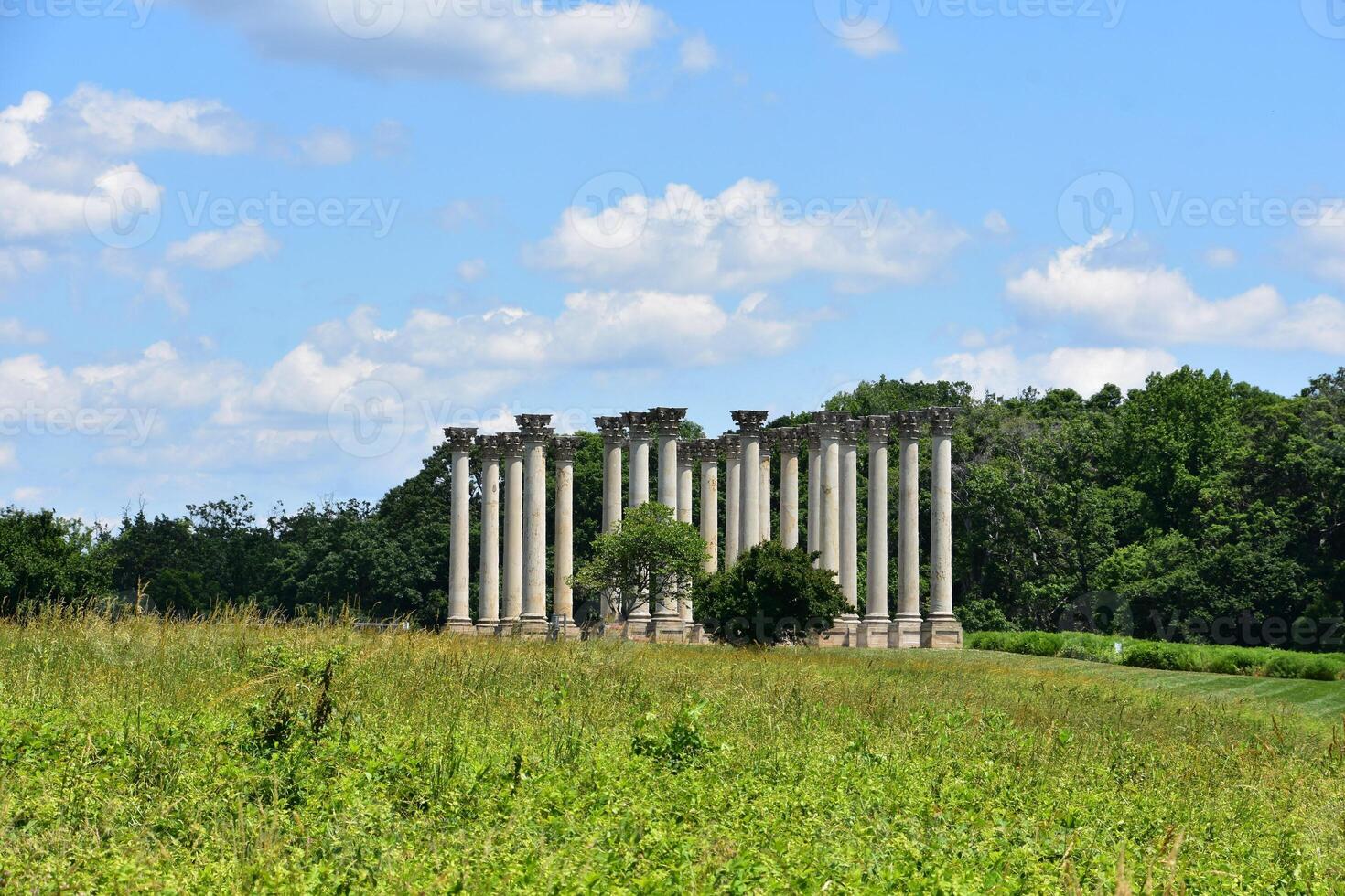 Landscape with Old Stone Columns Reaching to the Sky photo