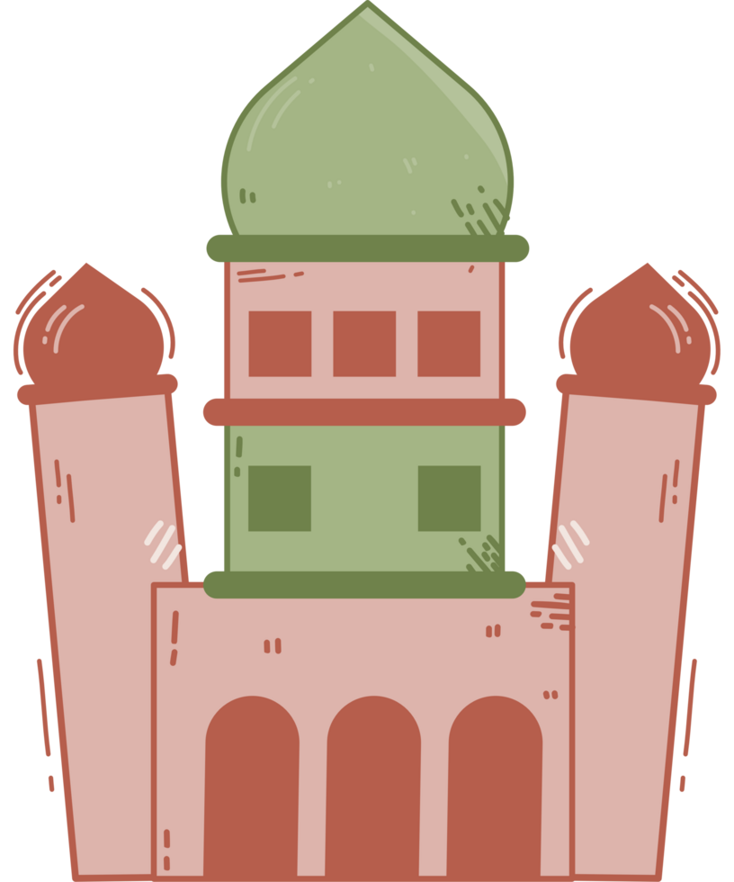 griffonnage mosquée illustration png