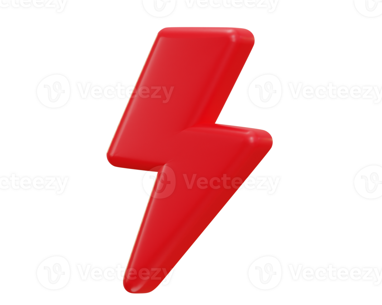 3d thunderbolt energy flash lightning danger and power icon png