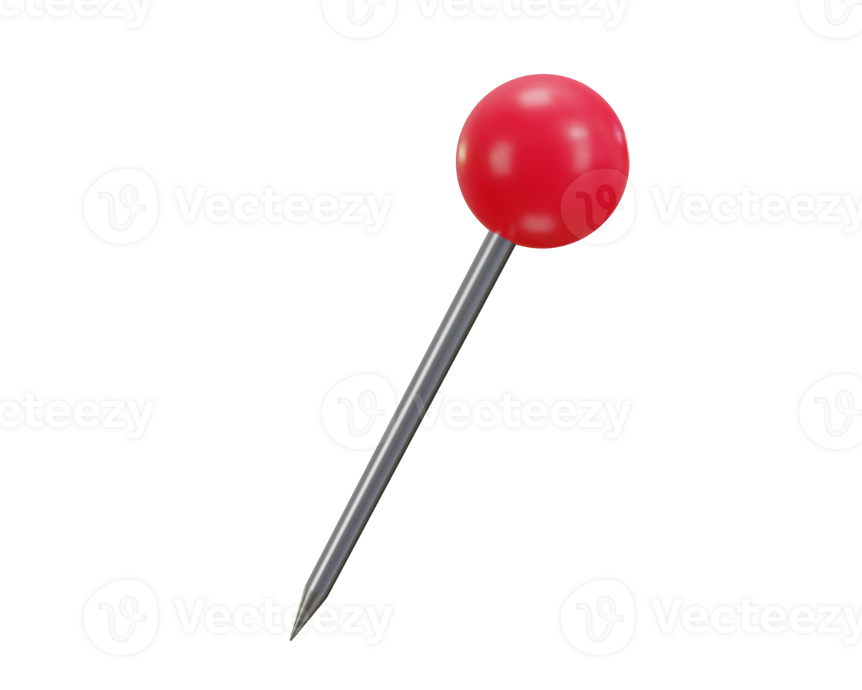 push pin icon 3d rendering illustration png