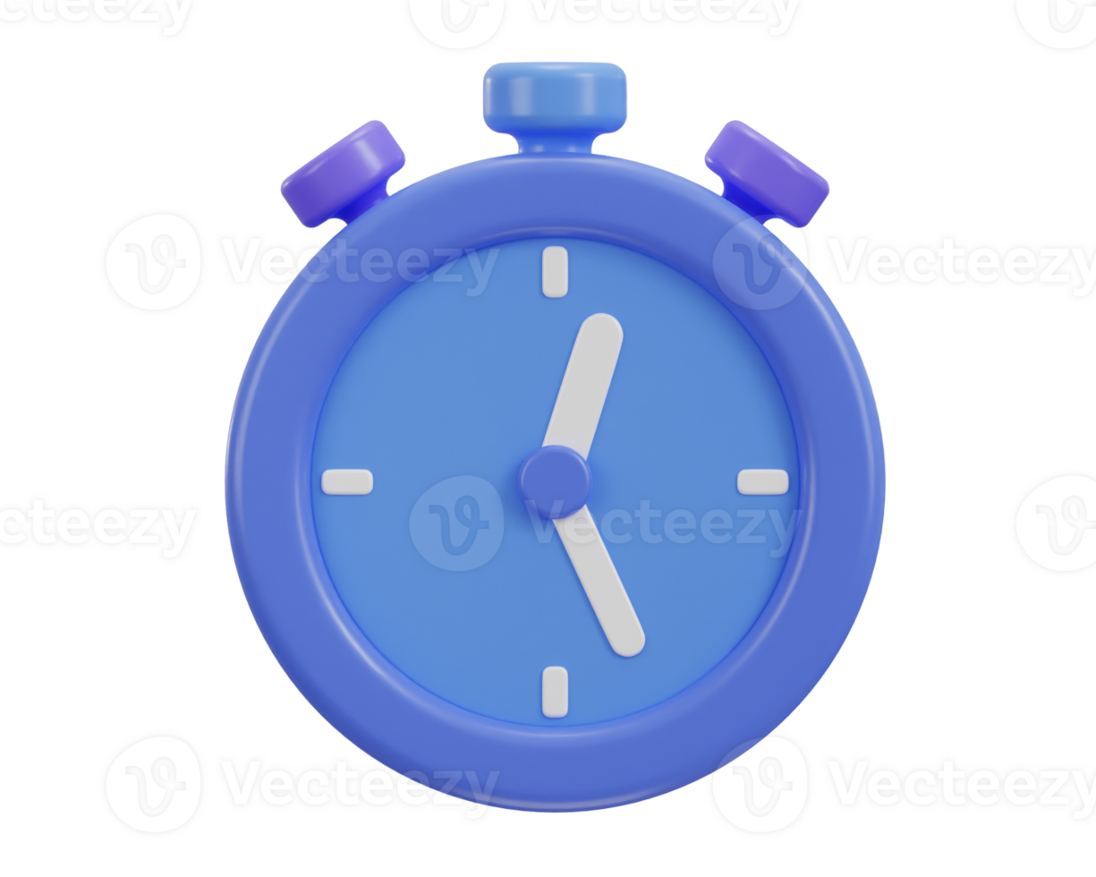 3d stopwatch timer clock icon illustration png