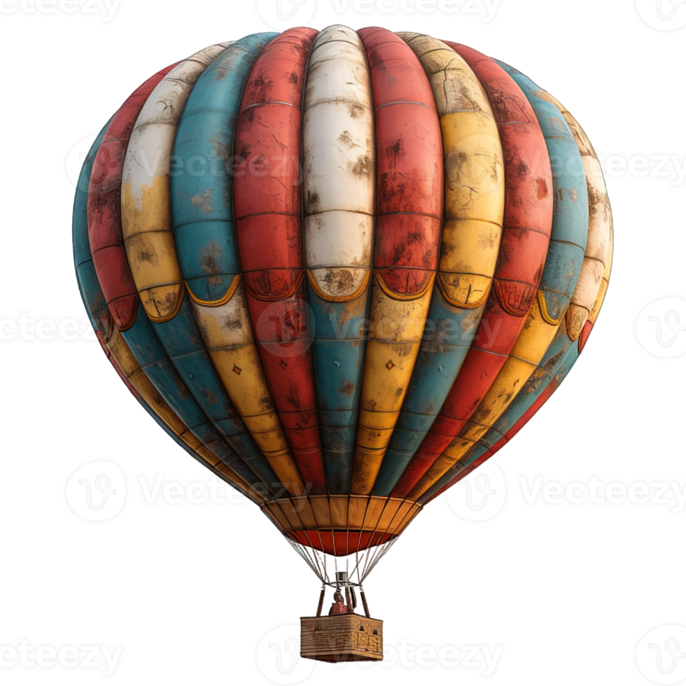 AI generated hot air balloon transportation isolated on transparent background ,generative ai png
