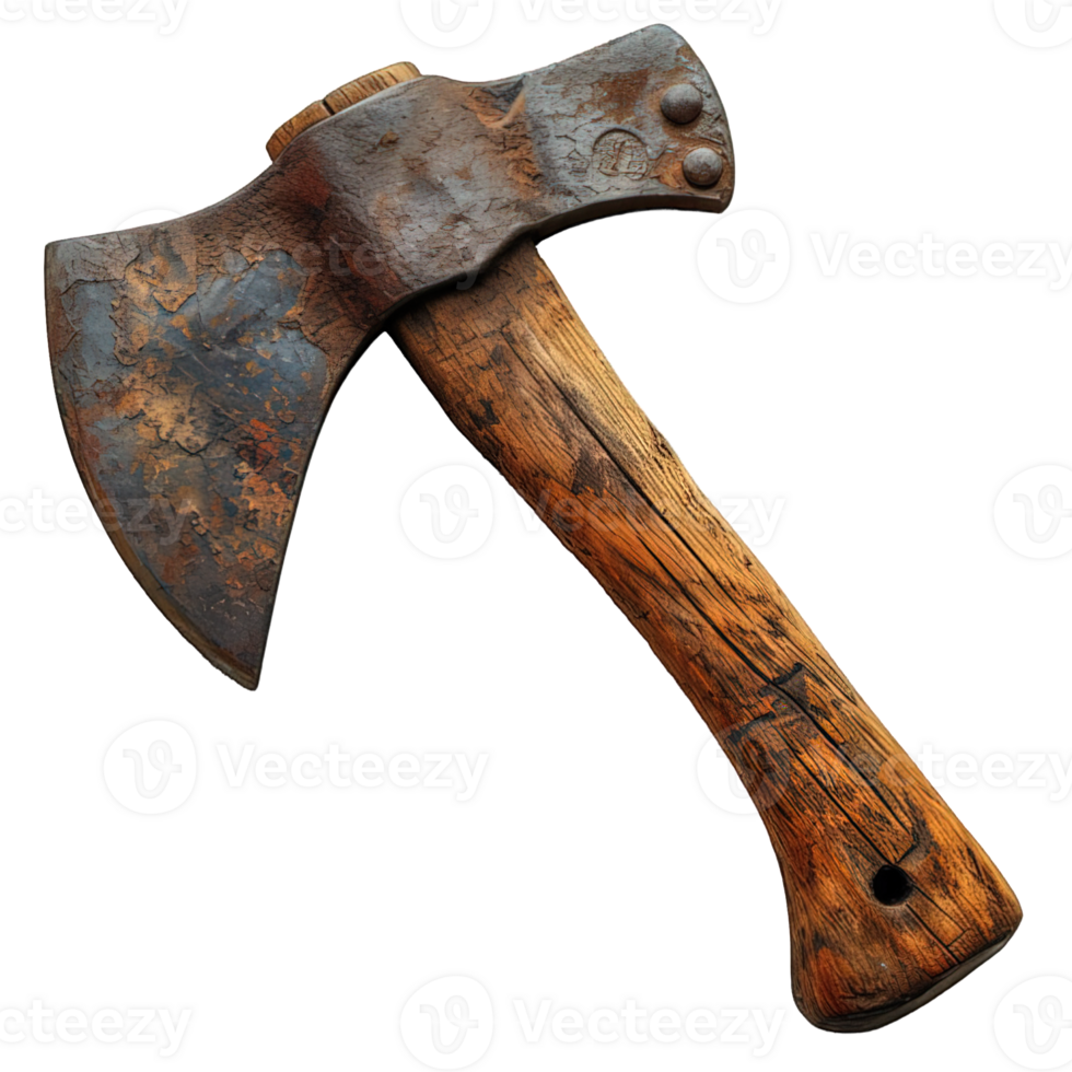 AI generated wood cutting ax isolated on transparent background ,axe png ,generative ai