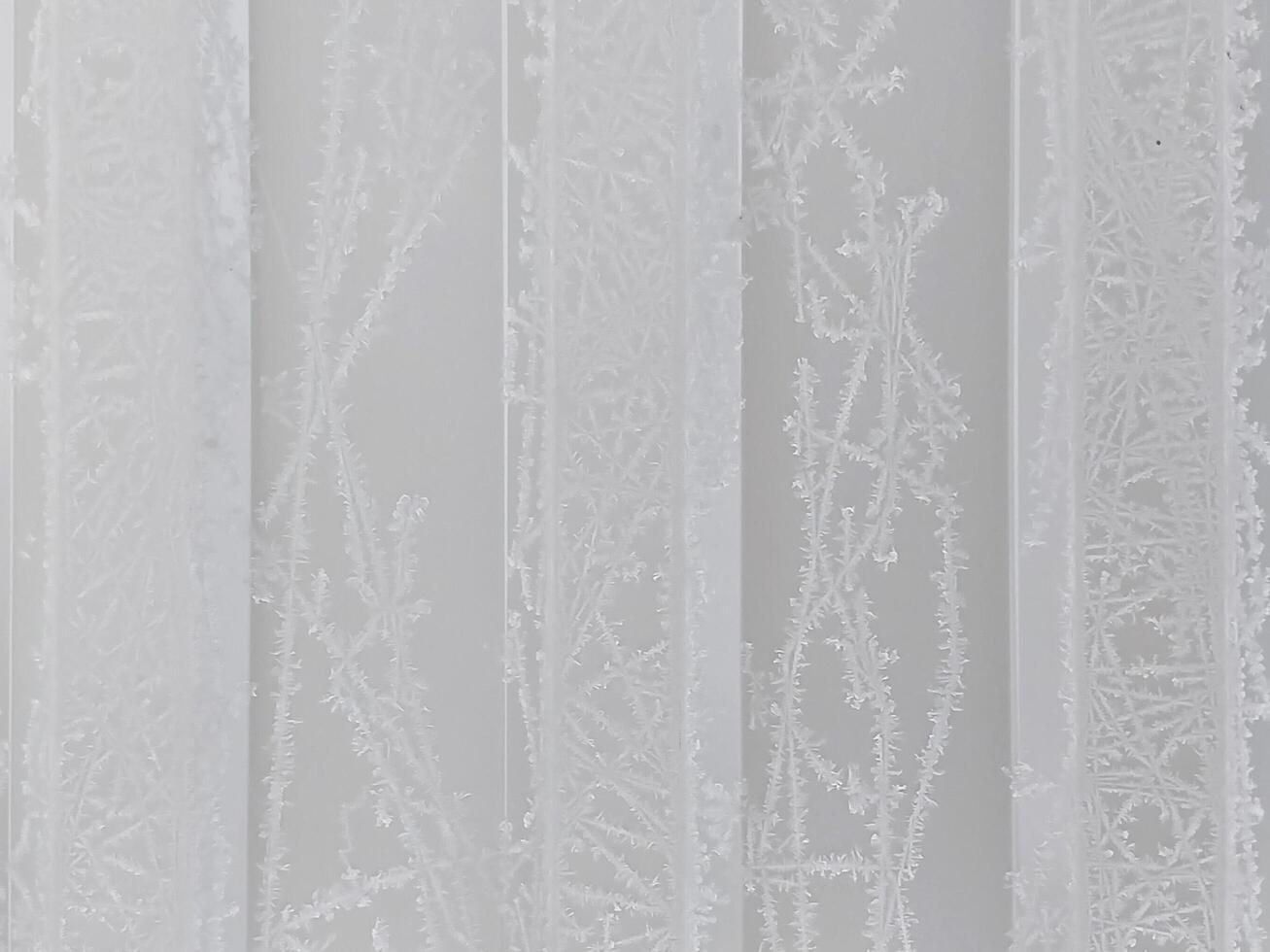 winter frosty background with snow patterns and frost on white texture photo
