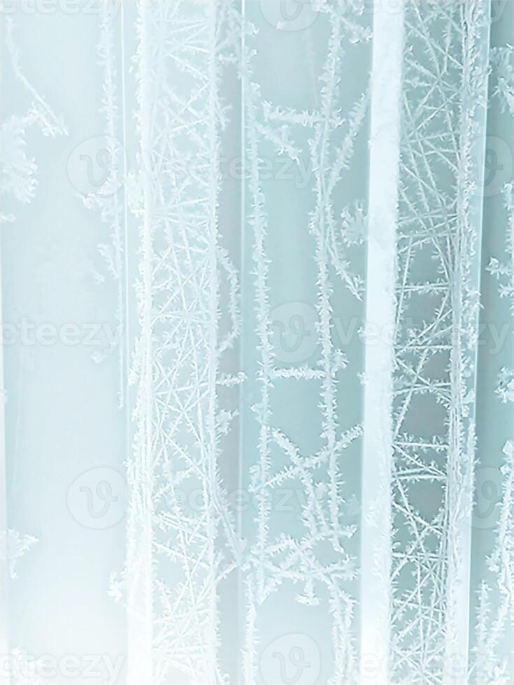 winter vertical frosty background with snow patterns and frost on white texture photo