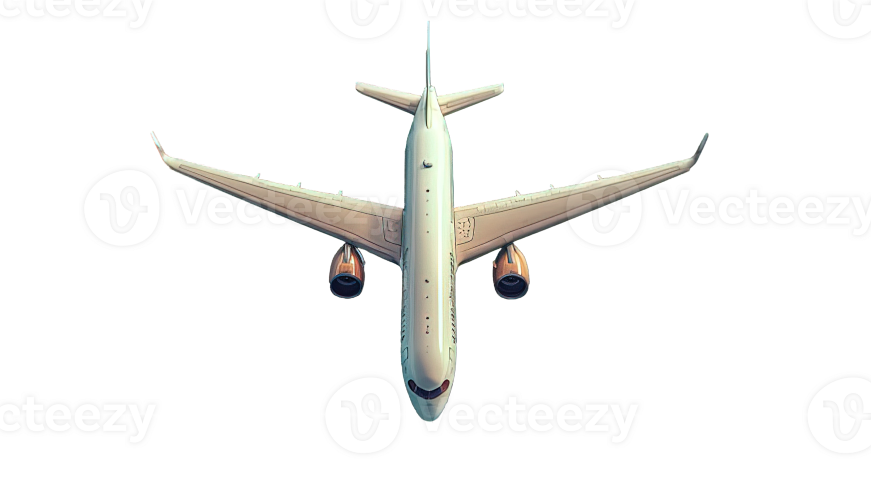 AI generated side view of commercial airplane isolated on transparent background, passenger plane, generative ai png