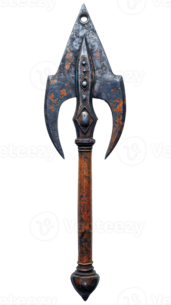 AI generated Antique spear isolated on transparent background ,ancient war spear png ,generative ai