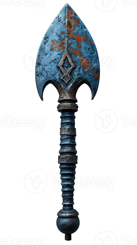 AI generated Antique spear isolated on transparent background ,ancient war spear png ,generative ai