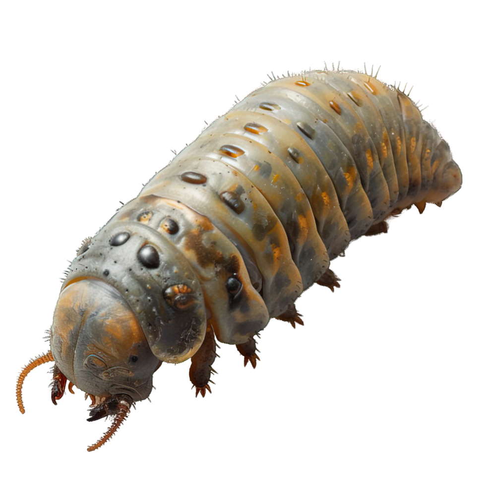 AI generated caterpillar isolated on transparent background ,generative ai png