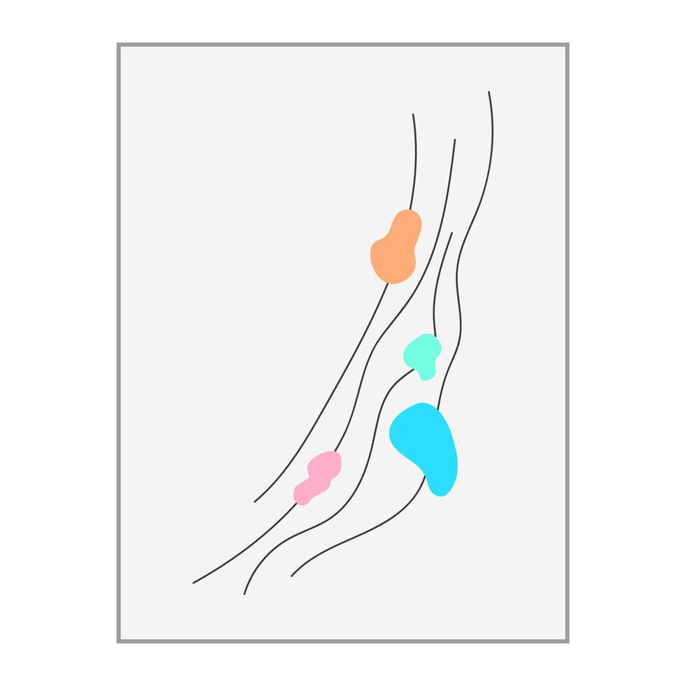 SIMPLE ILLUSTRATION ABSTRACT  LINE MINIMALIST DESIGN. LINE ART DRAWING PASTEL COLOR GOOD FOR WALLPAPER, COVER, POSTER, PRINT vector