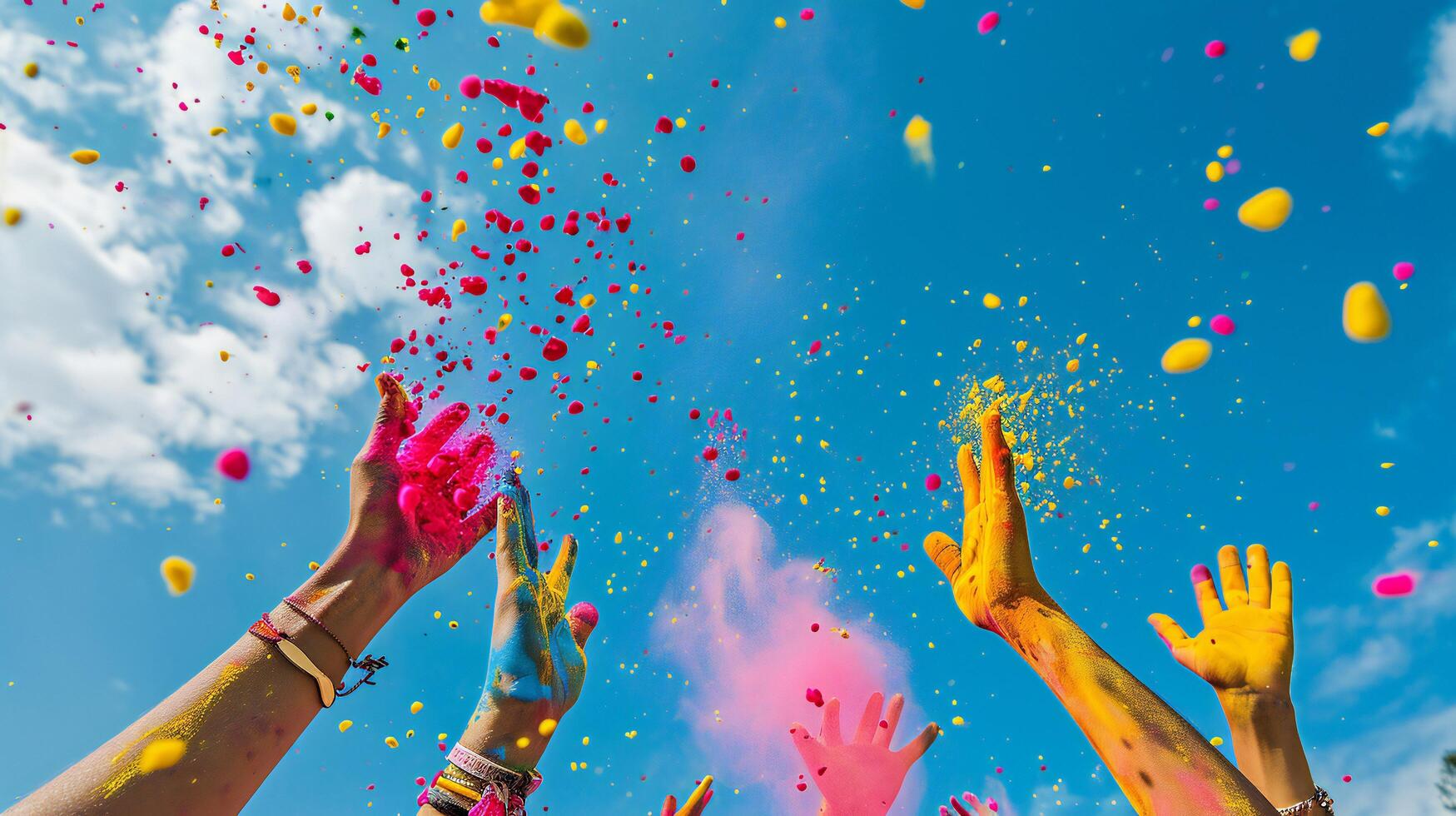 AI generated Vibrant Hues of Joy During a Colorful Festival photo