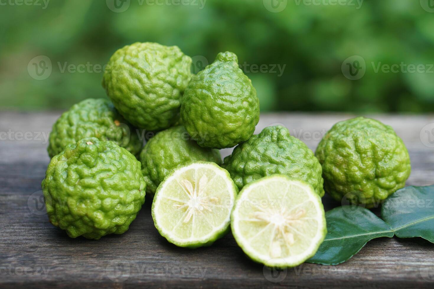 Bergamot fruits, agriculture crops from garden.Concept, herbal fruits with sour taste, can be cooked as food seasoning and use for spa , aromatherapy. Hair treatment photo