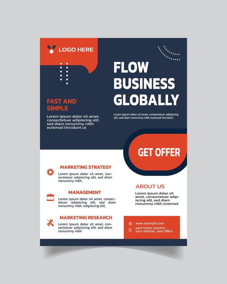 Elegant Unique Business Flyer and Creative Leaflet  Standard Business Flyer Design vector
