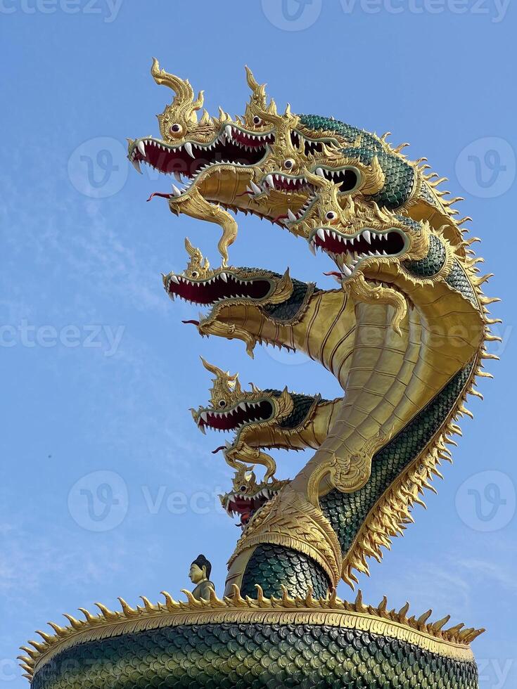 the dragon statue is a symbol of thai culture. photo