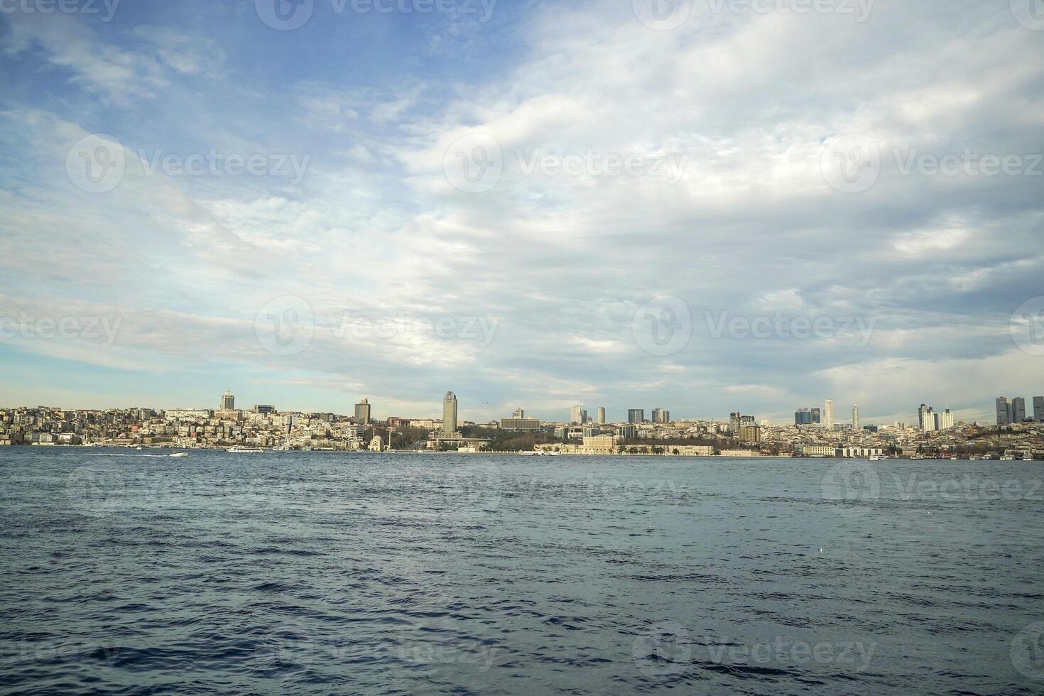 Besiktas district view from Istanbul Bosphorus cruise photo