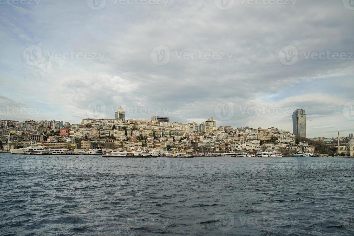 Besiktas district view from Istanbul Bosphorus cruise photo