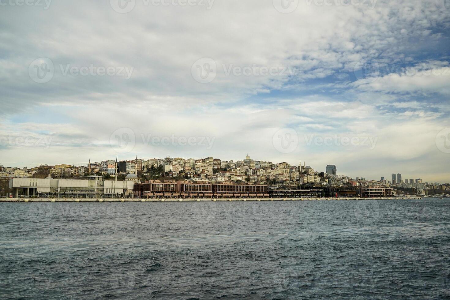 Galata Beyoglu district view from Istanbul Bosphorus cruise photo