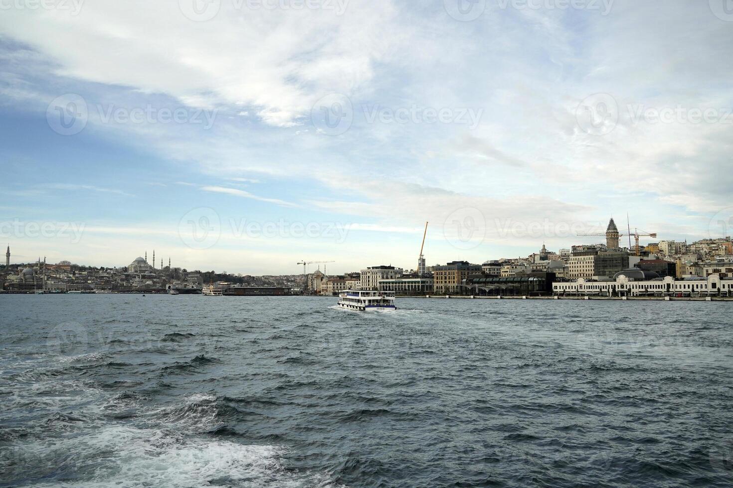 Galata Tower view from Istanbul Bosphorus cruise photo