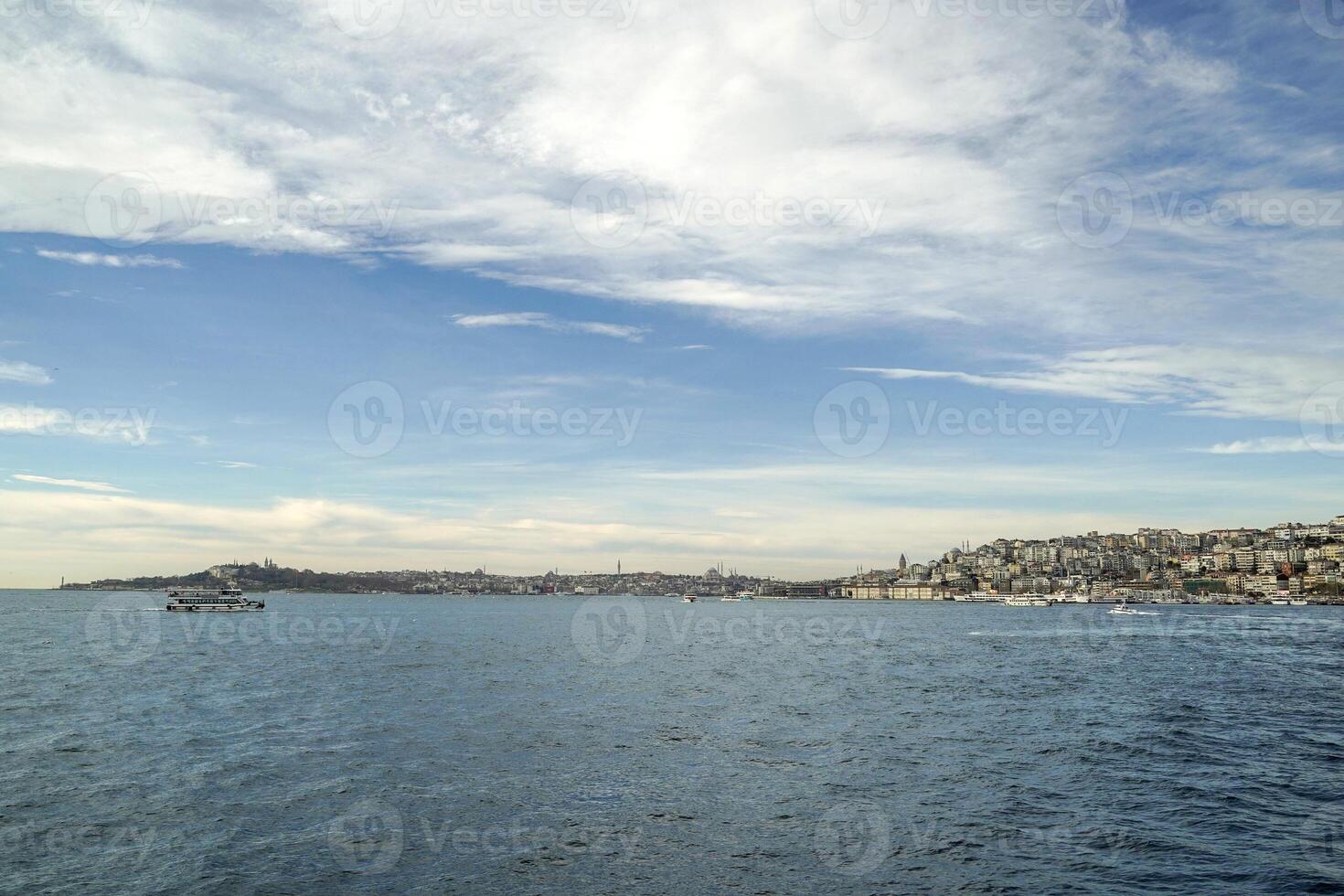 Galata Tower view from Istanbul Bosphorus cruise photo