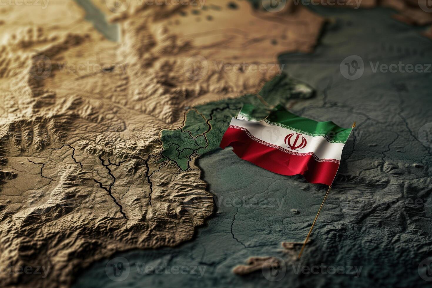 AI generated iran and pakistan at war abstract concept of conflict photo