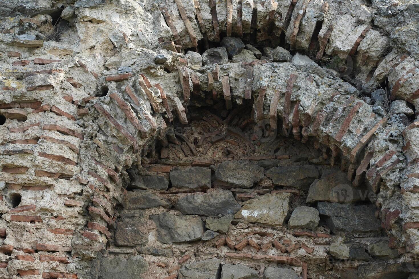 Fortress Ruins of Yoros Castle, Yoros Kalesi, or Genoese Castle, an ancient Byzantine castle at the confluence of Bosphorus and Black Sea in Anadolu Kavagi, Istanbul, Turkey photo