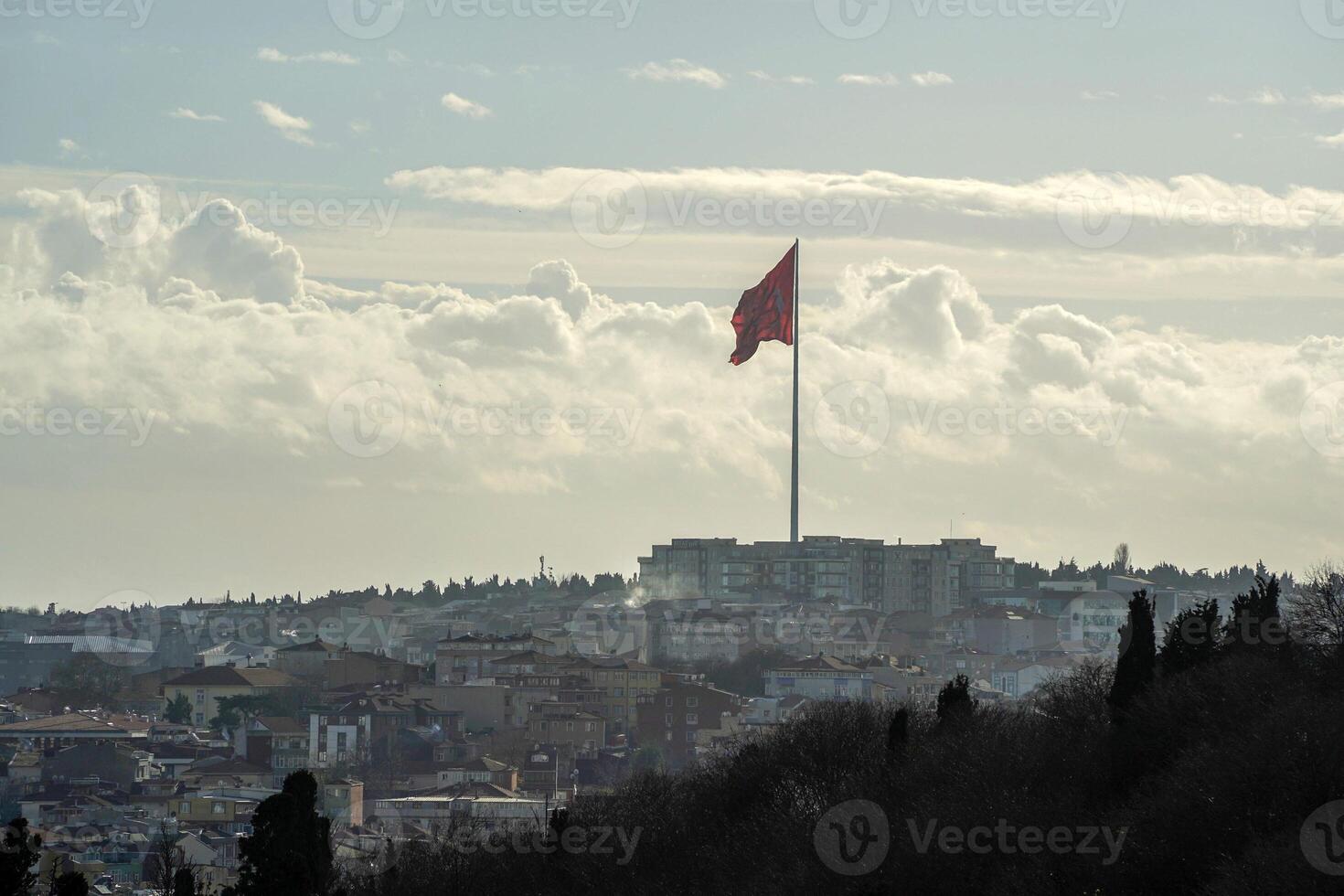 View of Golden Horn seen from Pierre Loti Hill in Eyup district in Istanbul, Turkey. photo