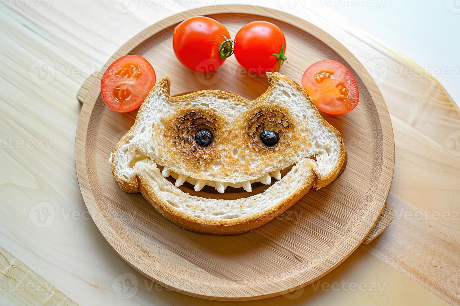 AI generated Alien shape sandwich funny food photo