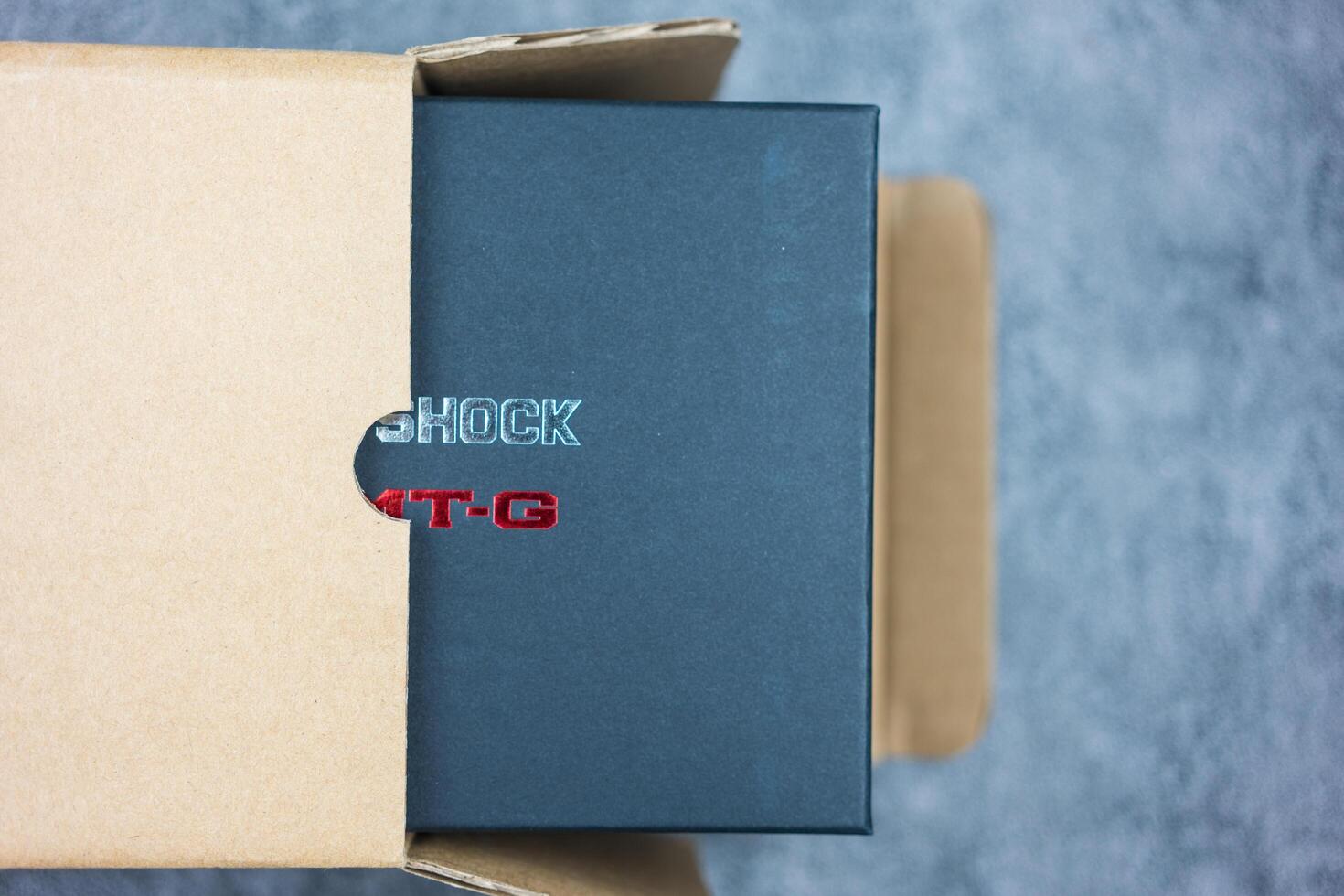 Samut Prakan, Thailand - February 8, 2024 A black packaging box of Casio G-Shock MT-G. photo