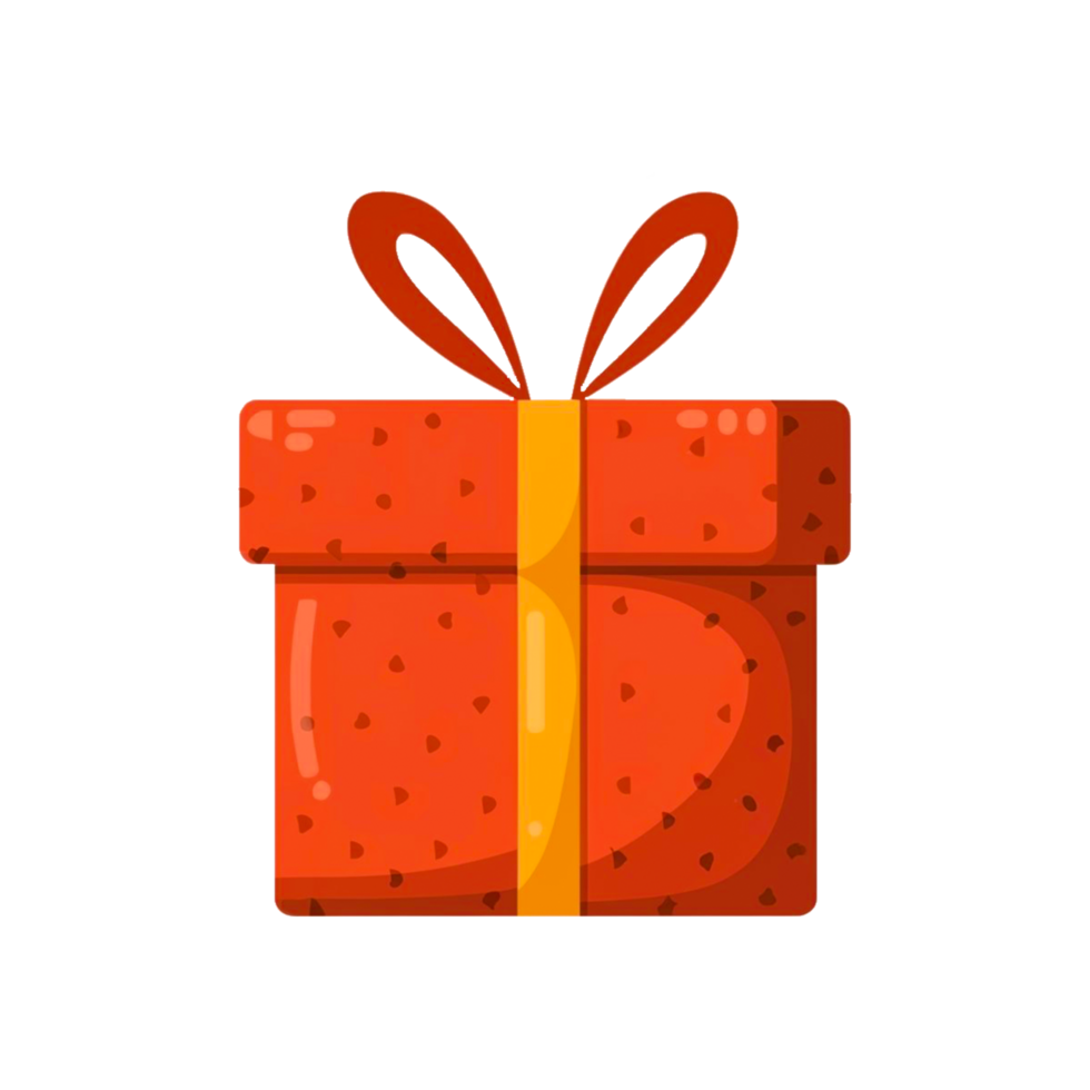 ai generado vistoso rojo regalo caja con arco, regalo, presente. icono png