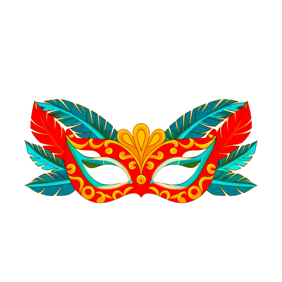 ai généré anniversaire masque avec plume pour Festival fête invitation et décorations gratuit png