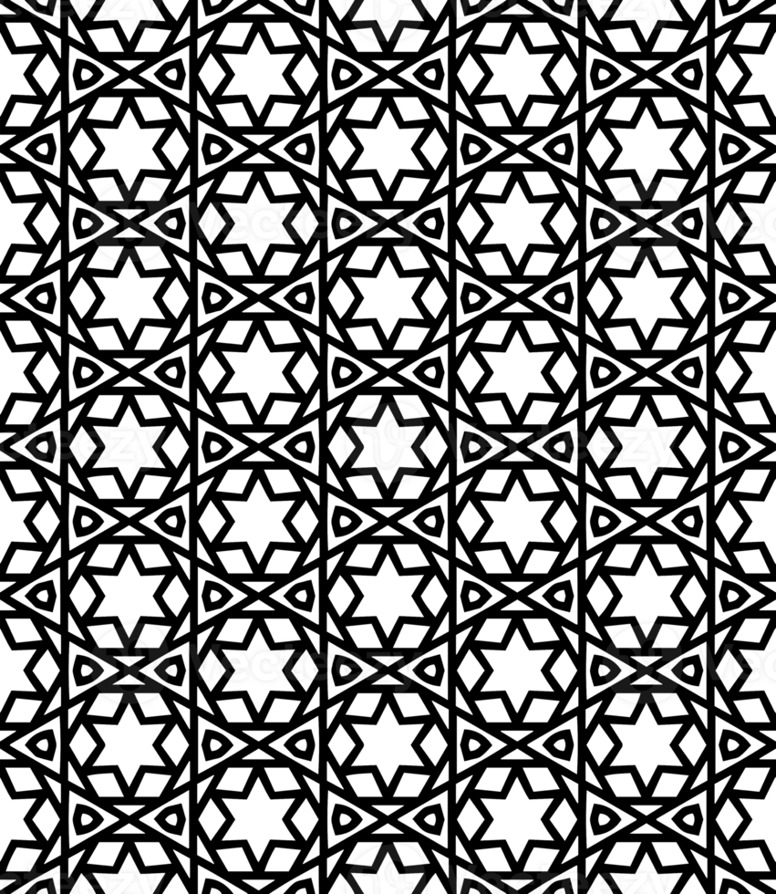 Black seamless abstract pattern. Overlay for background and backdrop. Ornamental design. PNG graphic illustration with transparent background.