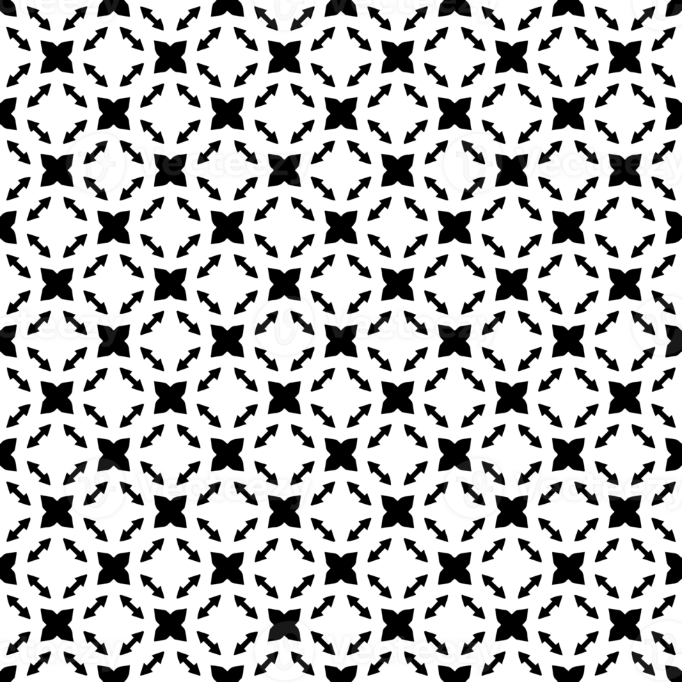 Black seamless abstract pattern. Overlay for background and backdrop. Ornamental design. PNG graphic illustration with transparent background.