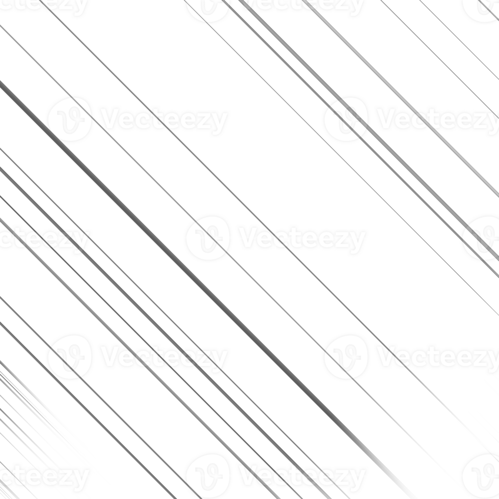 Black and white striped abstract background overlay. Motion effect. PNG graphic illustration with transparent background.