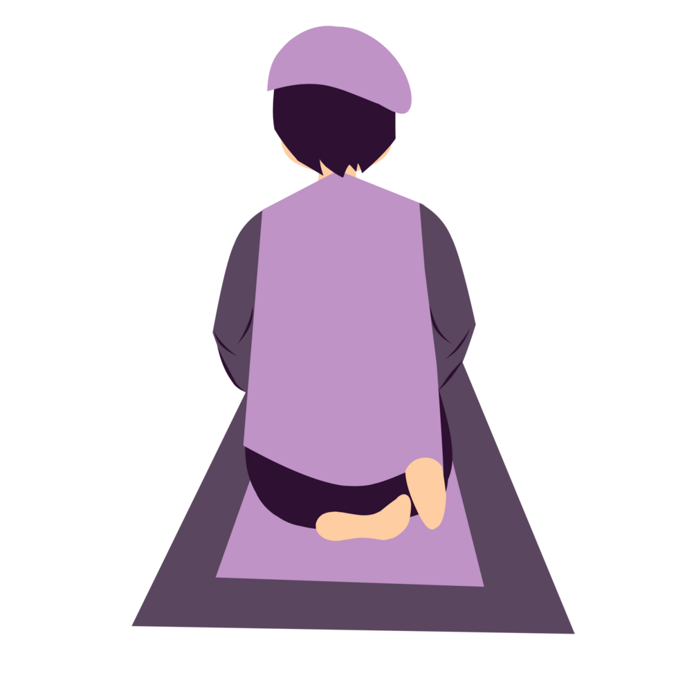 Muslim boy praying illustration png