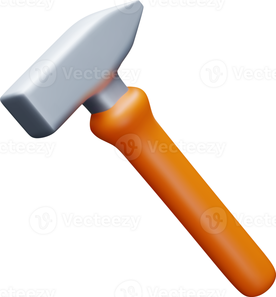 3d Hammer of Metallic Mechanic Tool Icon png