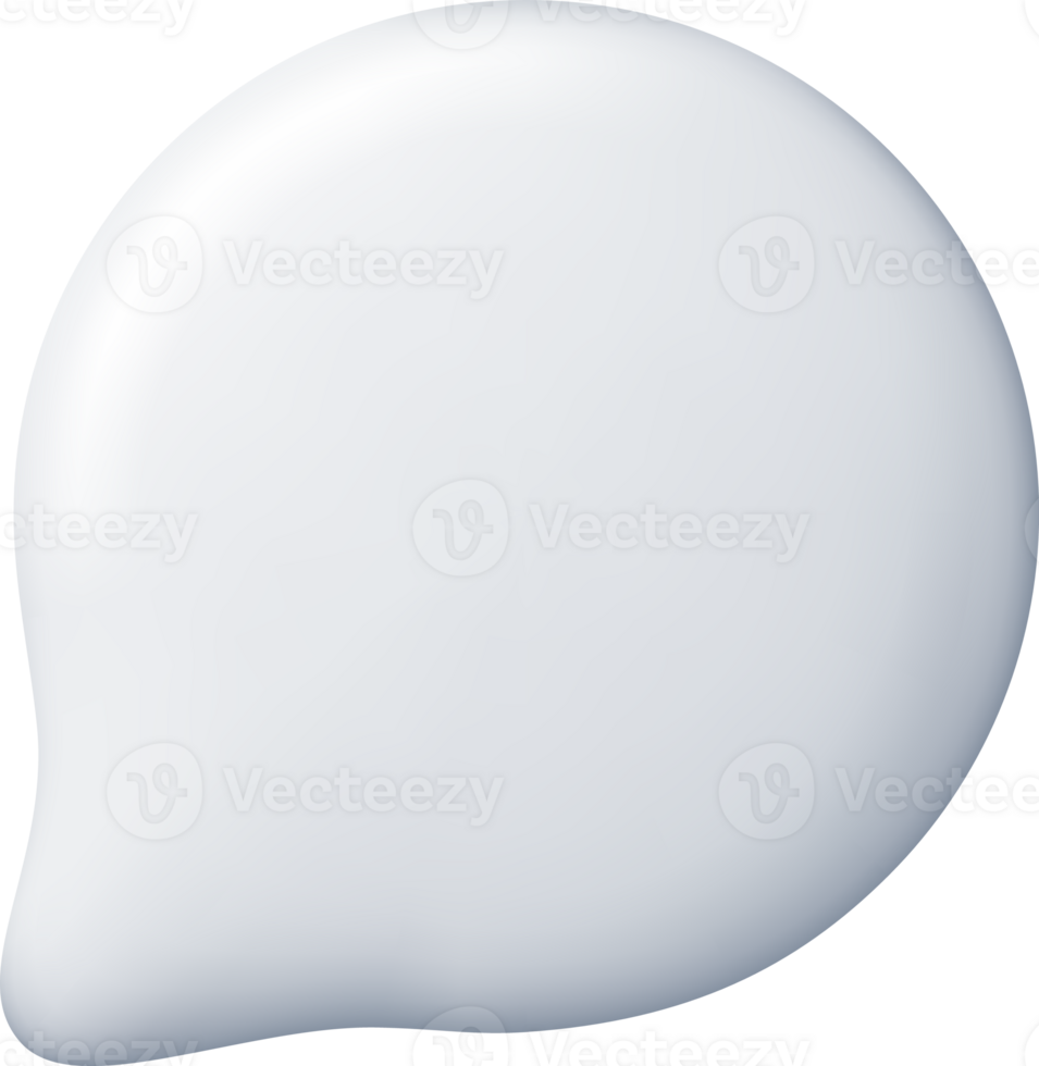 3D White Blank Speech Bubble png