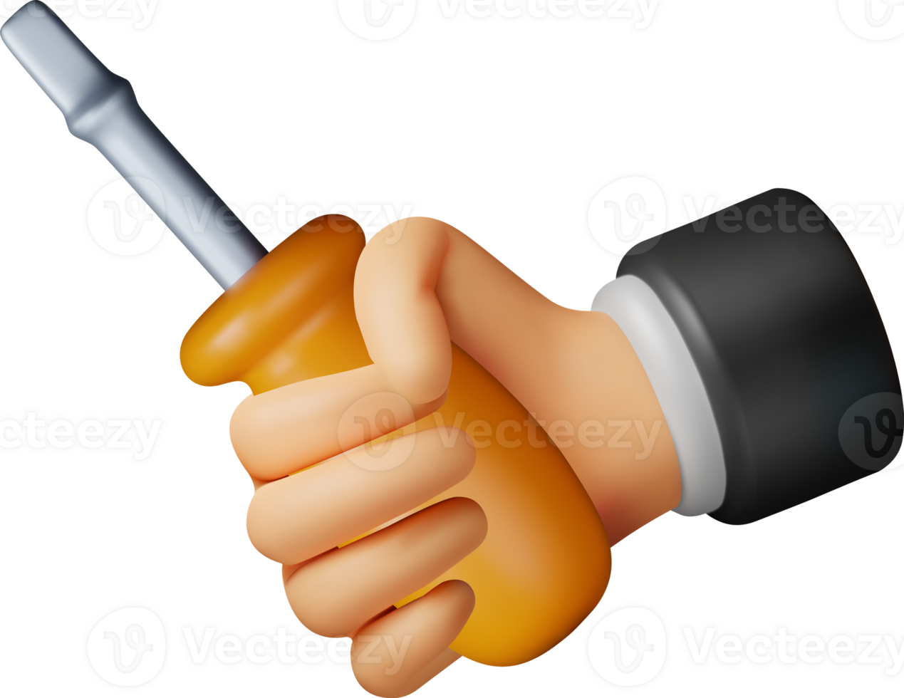 3d Screwdriver Tool Icon in Hand png
