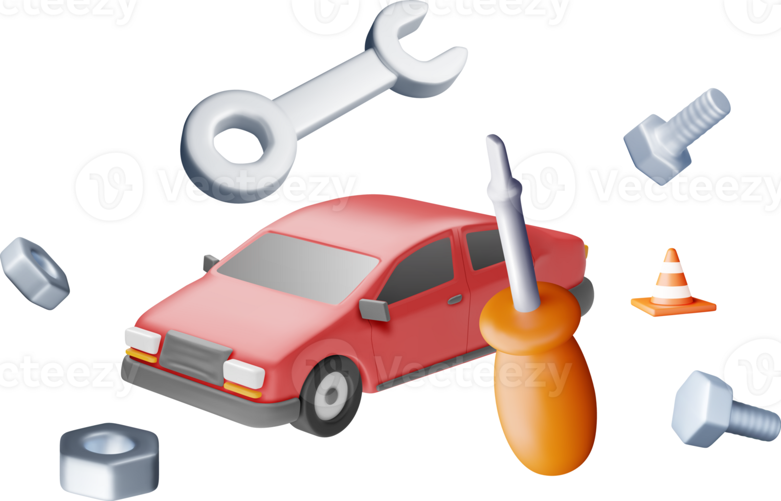 3D Car Repair Concept png