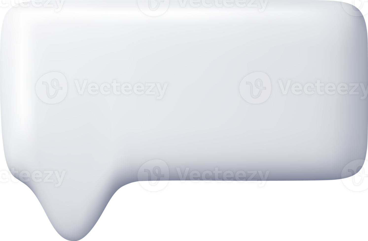 3D White Blank Speech Bubble png