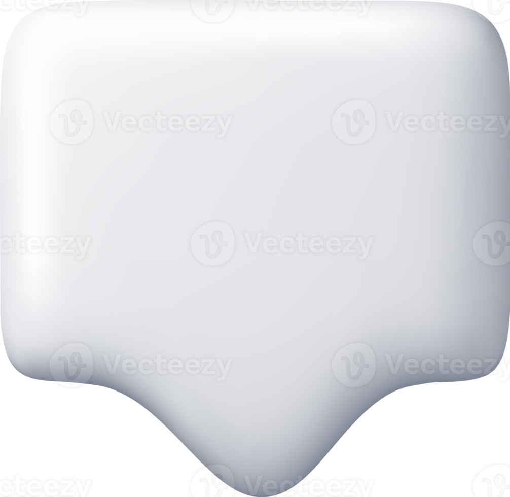 3D White Blank Speech Bubble png