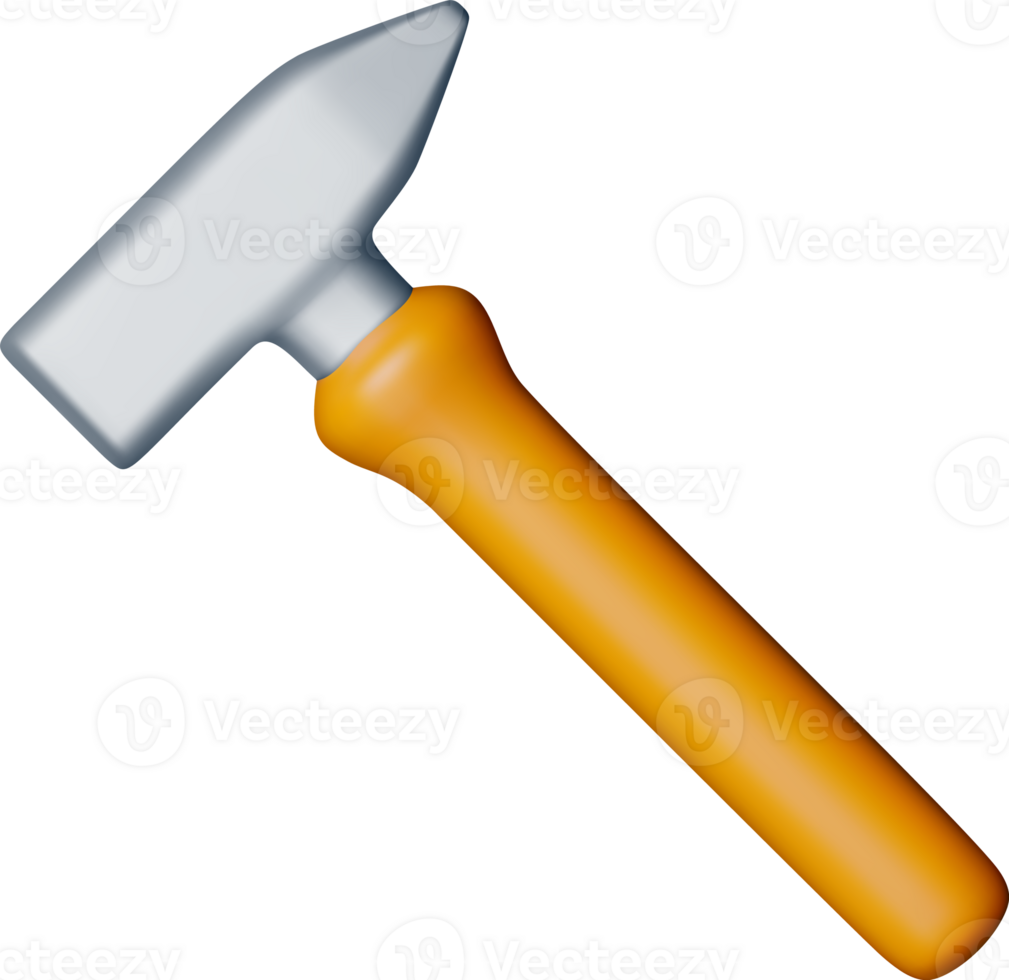 3d Hammer of Metallic Mechanic Tool Icon png