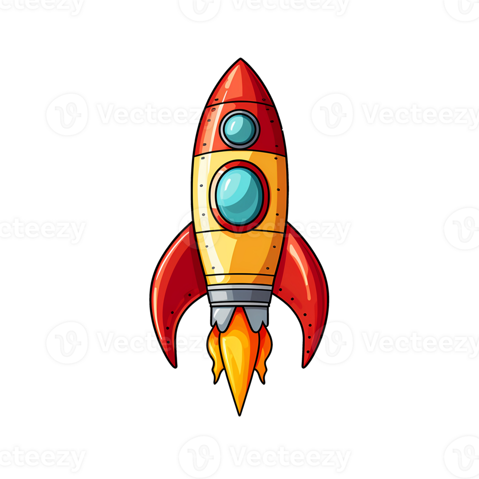 AI generated rocket art illustrations for stickers, tshirt design