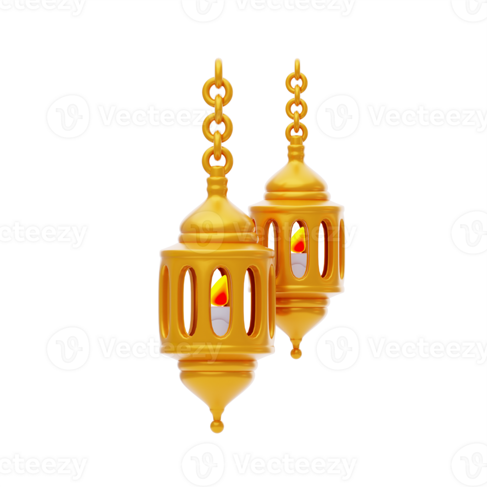 Islamic Candle Lantern 3D Icon. Ramadan lantern 3d icon. Ramadan Kareem Concept png