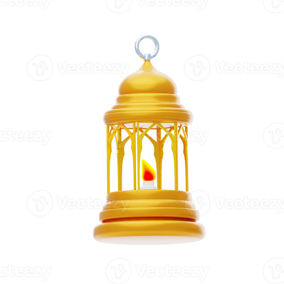 Ramadan lantern 3d icon. Islamic lantern 3d illustration. 3D Lantern Islamic Ramadan Mubarak png