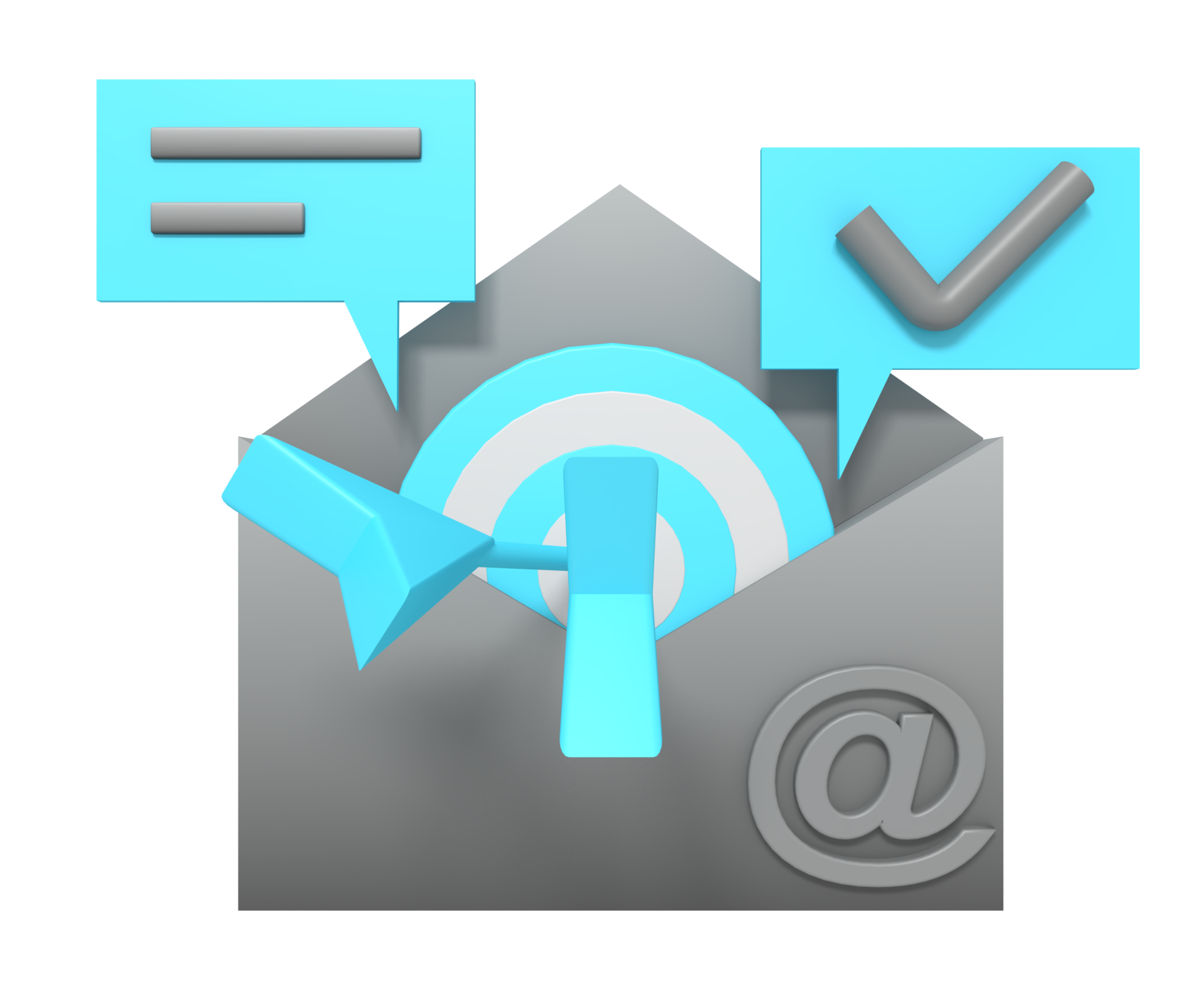 Digital marketing envelope target 38366255 PNG