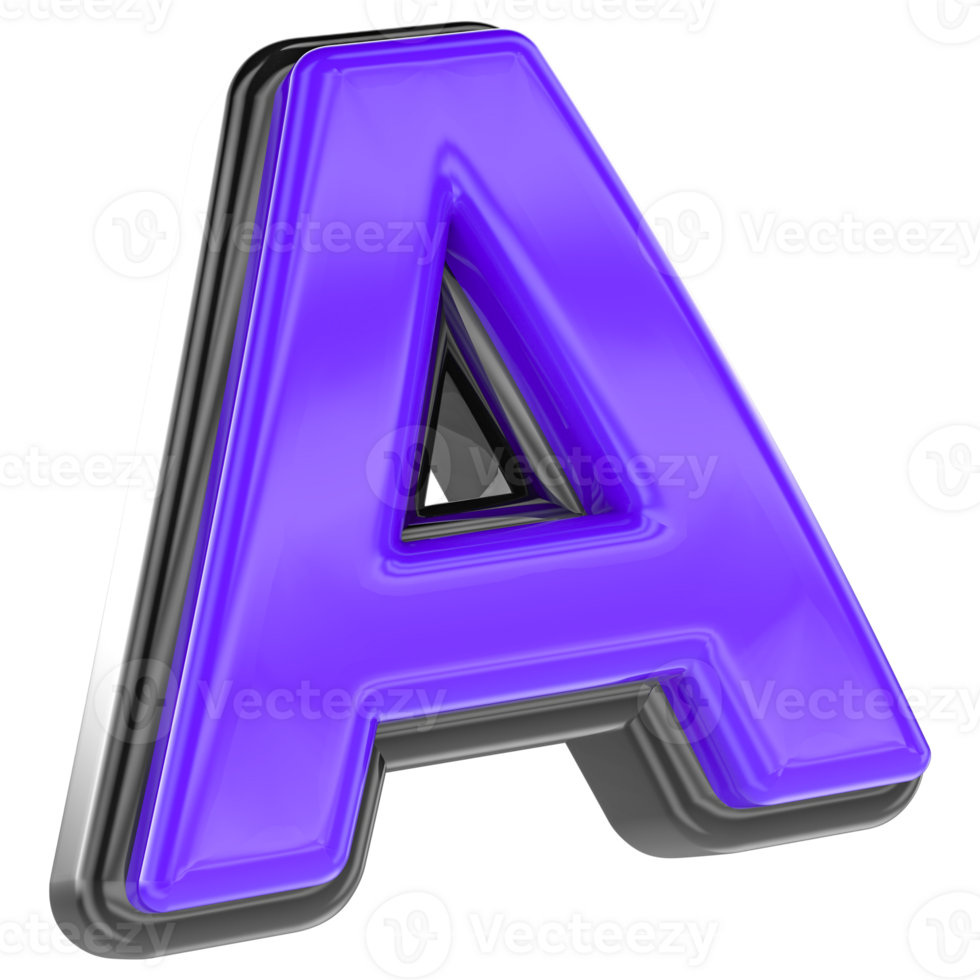 A Font 3D Render png