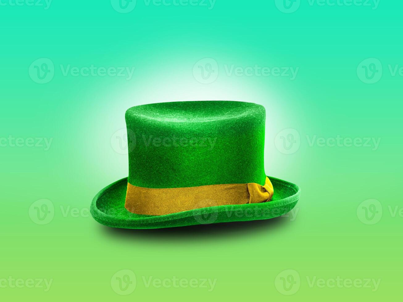 Green St. Patrick's Day hat isolated on green background. photo