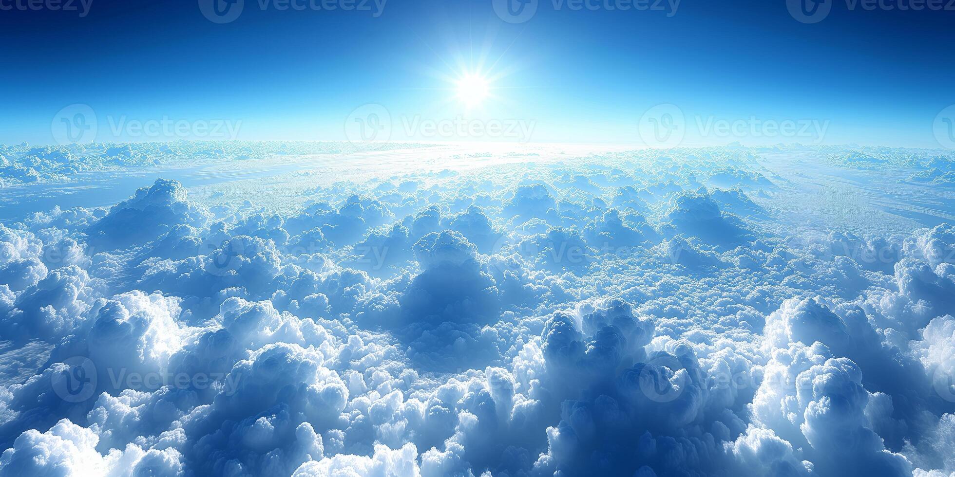 AI generated Sun Shining Through Clouds in the Sky photo